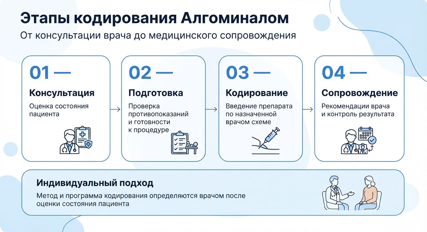 Кодирование препаратом «Алгоминал» в Ухте инфографика